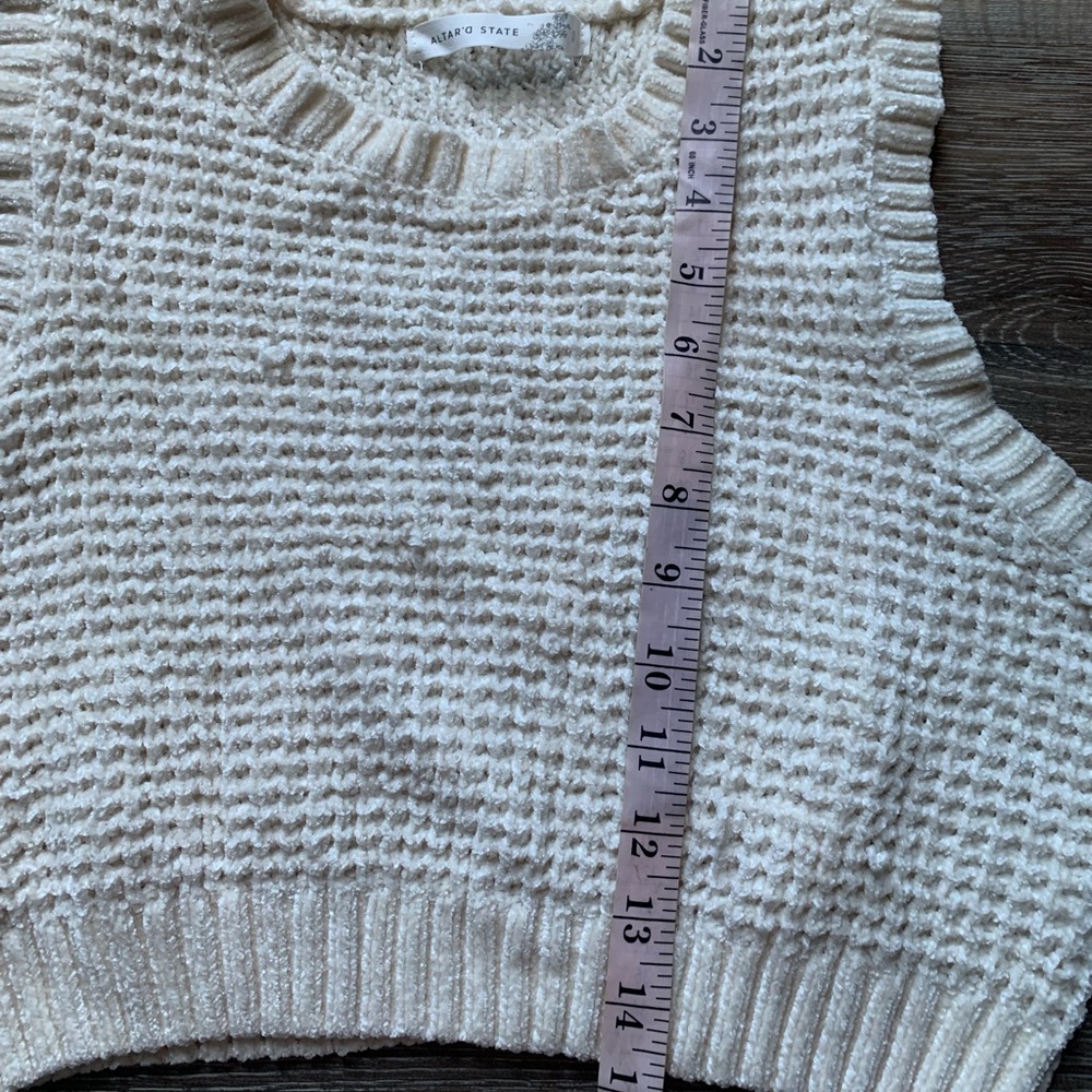 Altar'd State Cream Textured Knit Sweater Vest L - Picture 6 of 6